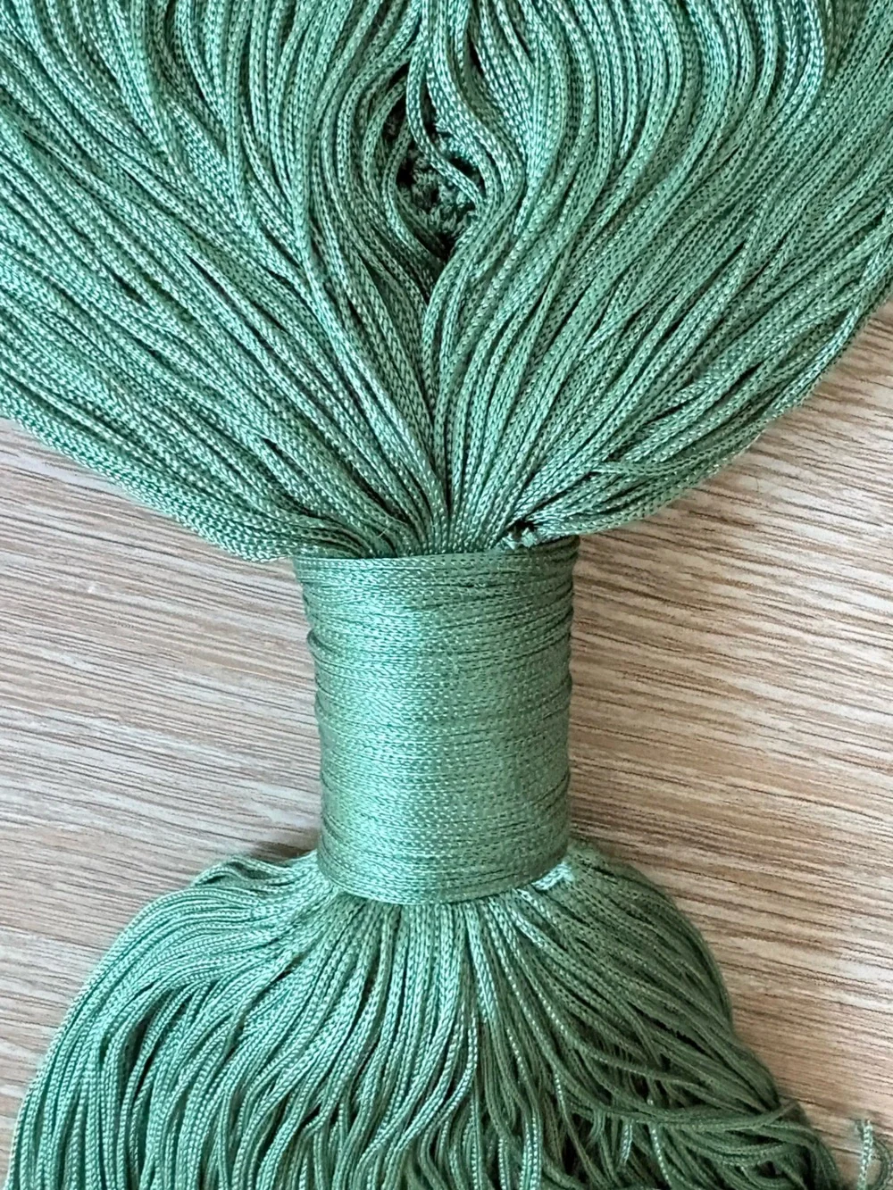 Cult Gaia Green Macrame Angelou Fringe Handbag with Ring Handle (rare) one size